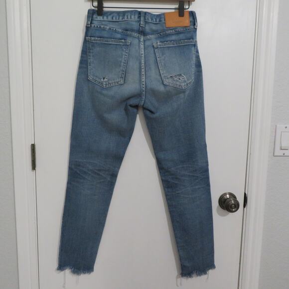 Moussy Womens Sz 26 Distressed Skinny Jeans Frayed Hem - Picture 2 of 10